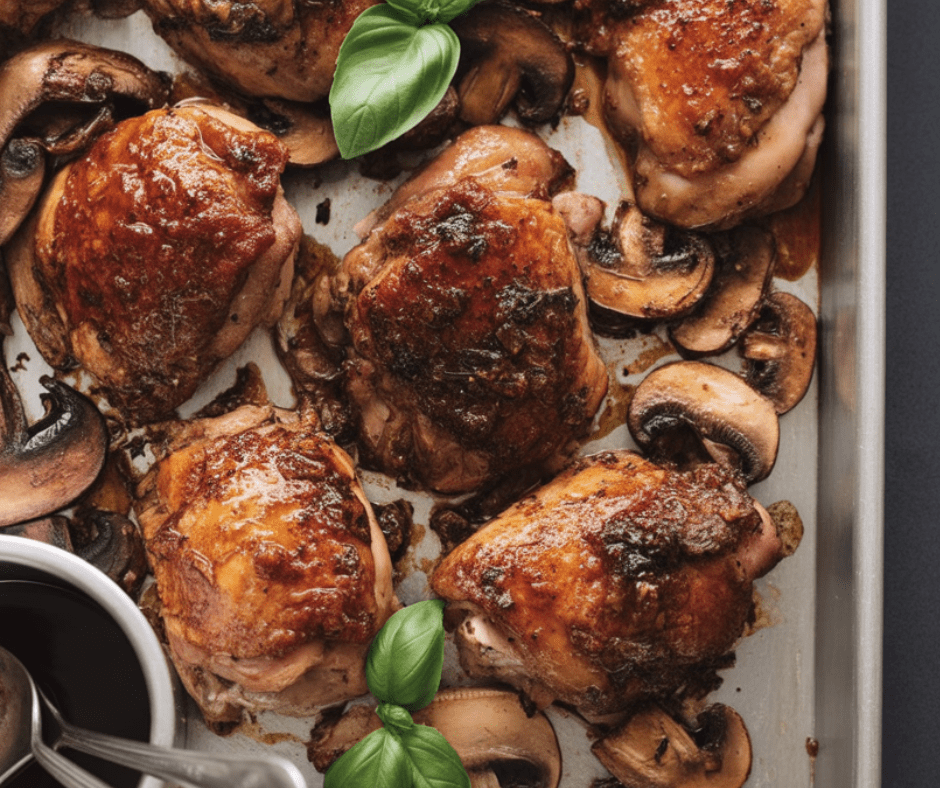 easy Balsamic Roasted Chicken Thighs