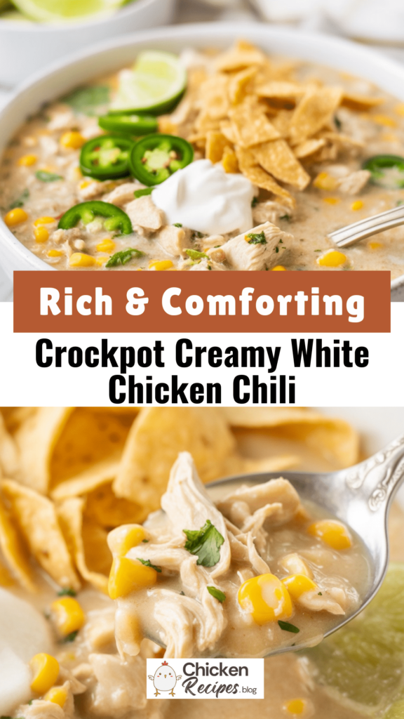 easy Crockpot Creamy White Chicken Chili