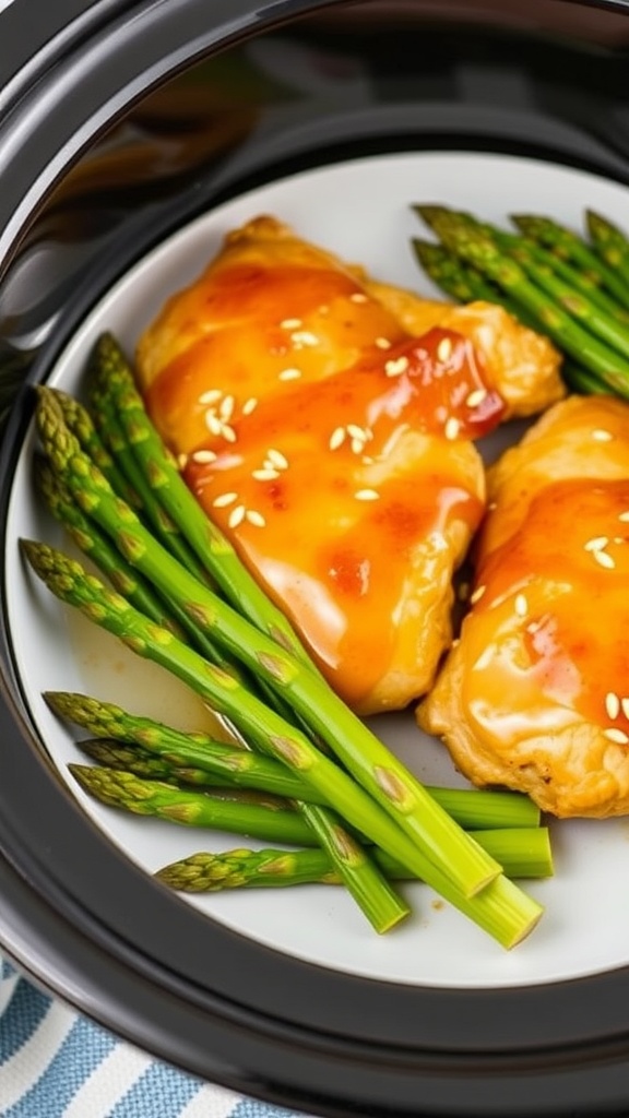 Honey Mustard Chicken with Asparagus in a crockpot