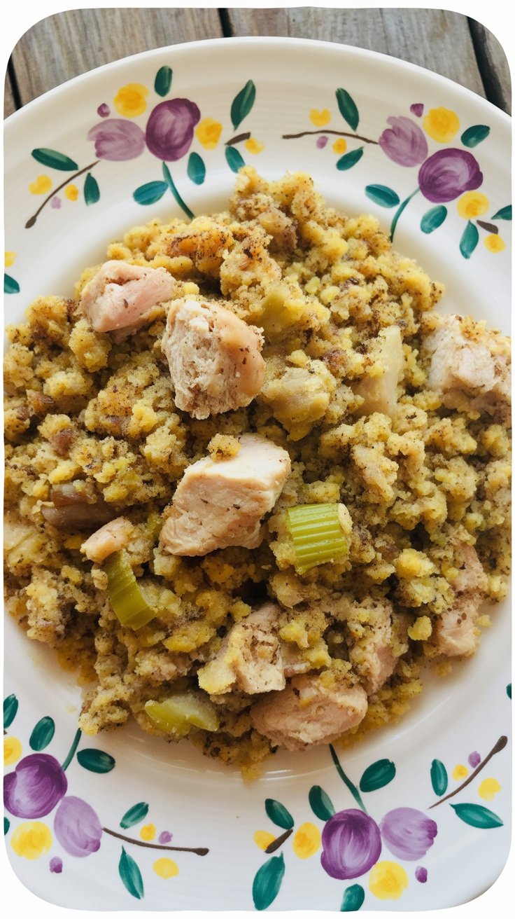 Crockpot Chicken and Cornbread Dressing