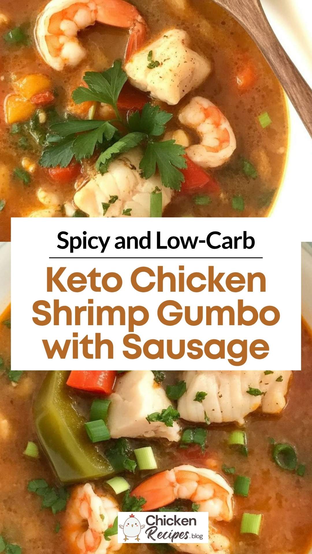 EASY Keto Chicken Shrimp Gumbo with Sausage