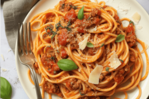 Ground Chicken Spaghetti