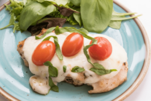 Low Carb Caprese Chicken Bake