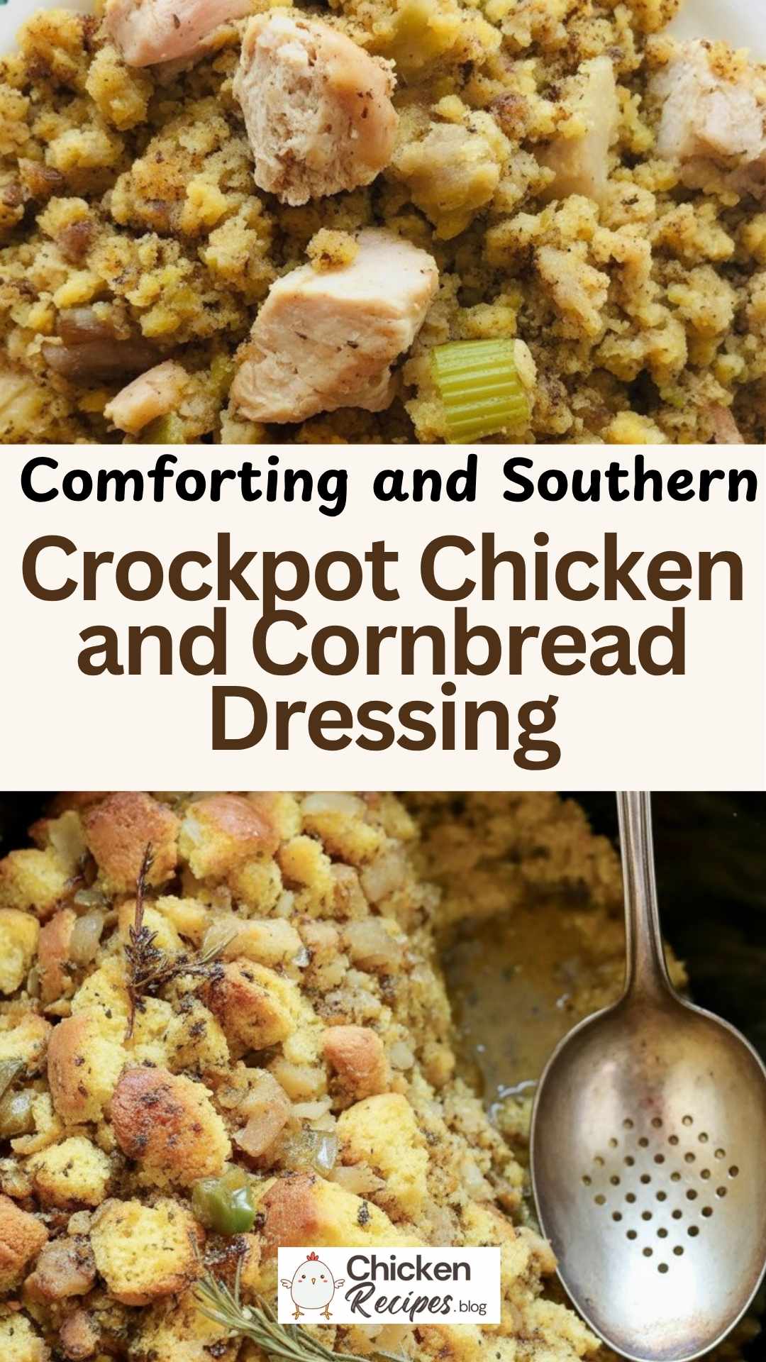 easy Crockpot Chicken and Cornbread Dressing