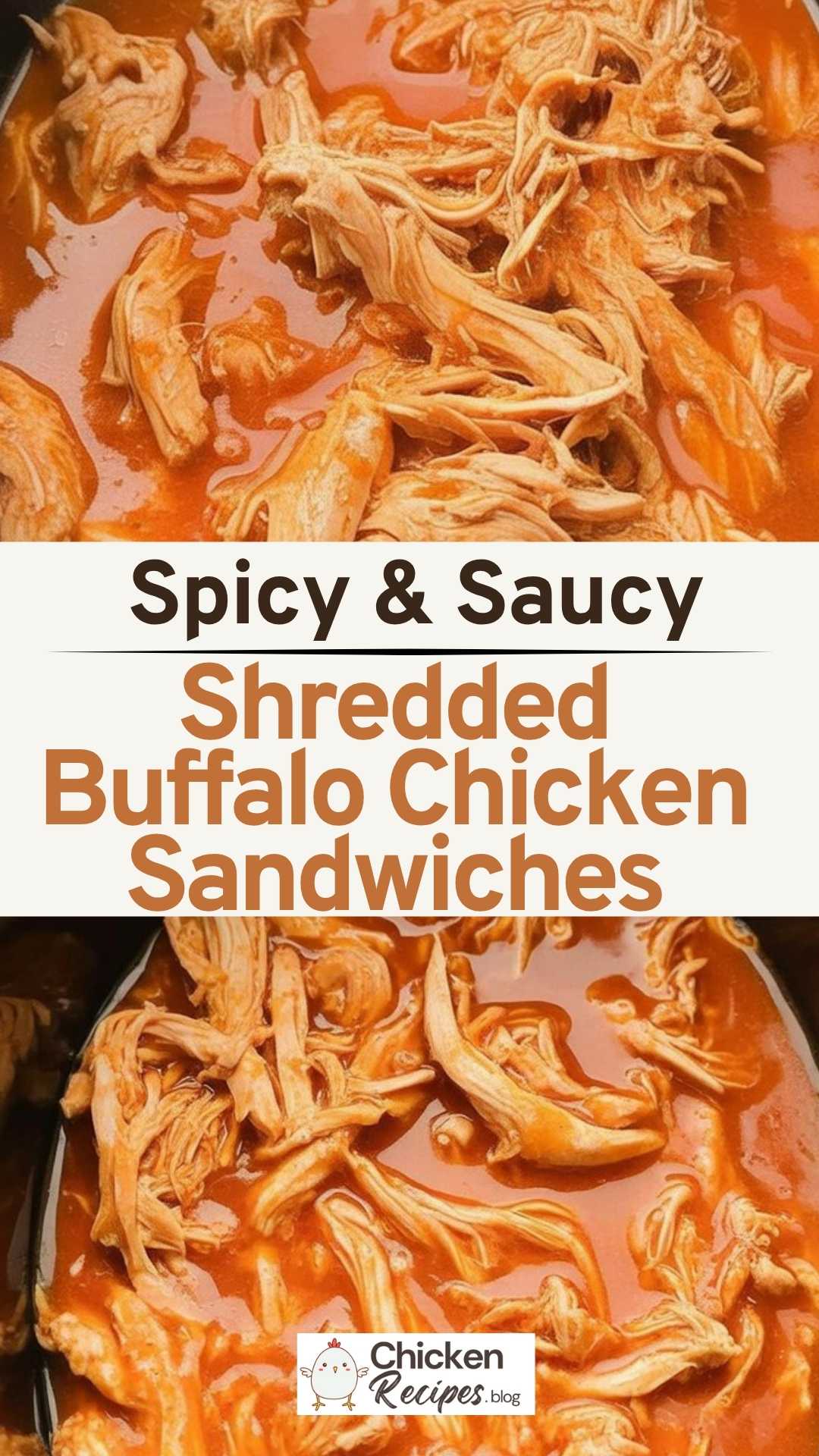 easy Shredded Buffalo Chicken Sandwiches