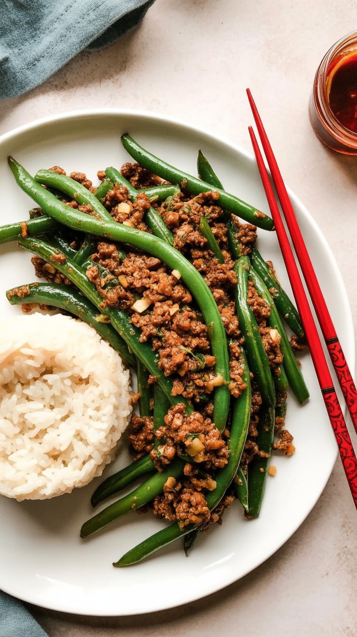 BEST Ground Chicken Stir Fry with Green Beans