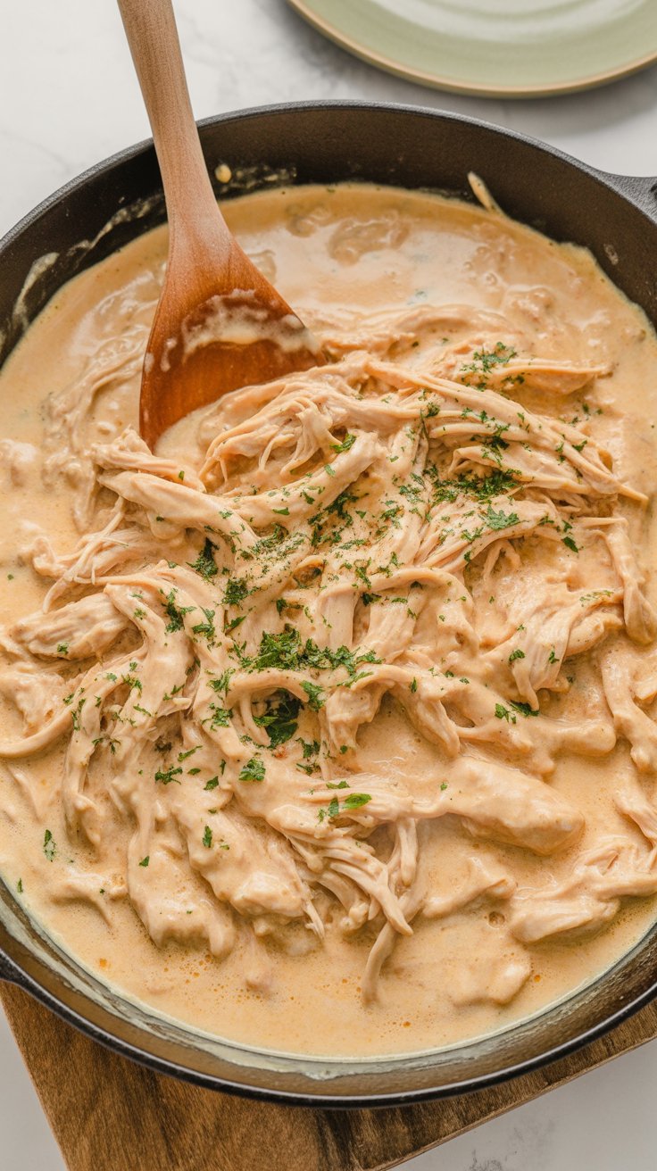 BEST Shredded Chicken And Gravy