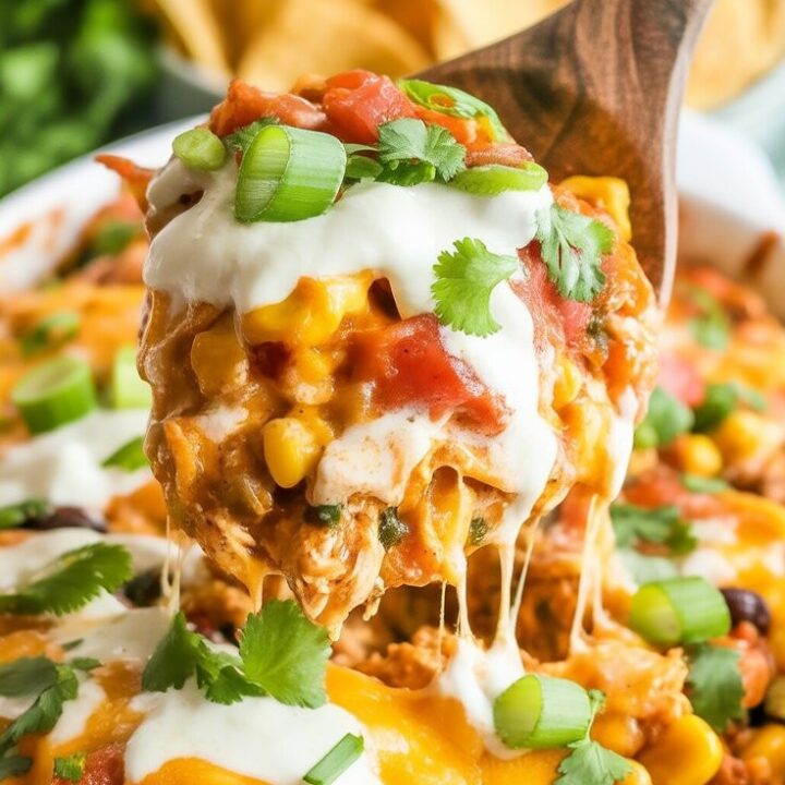 BEST Shredded Mexican Chicken Casserole