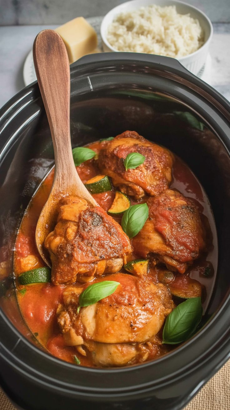 BEST Crock Pot Chicken and Zucchini
