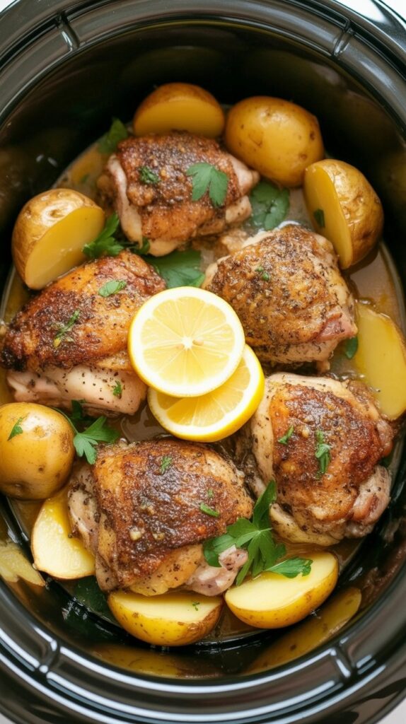 Crockpot Lemon Chicken and Potatoes