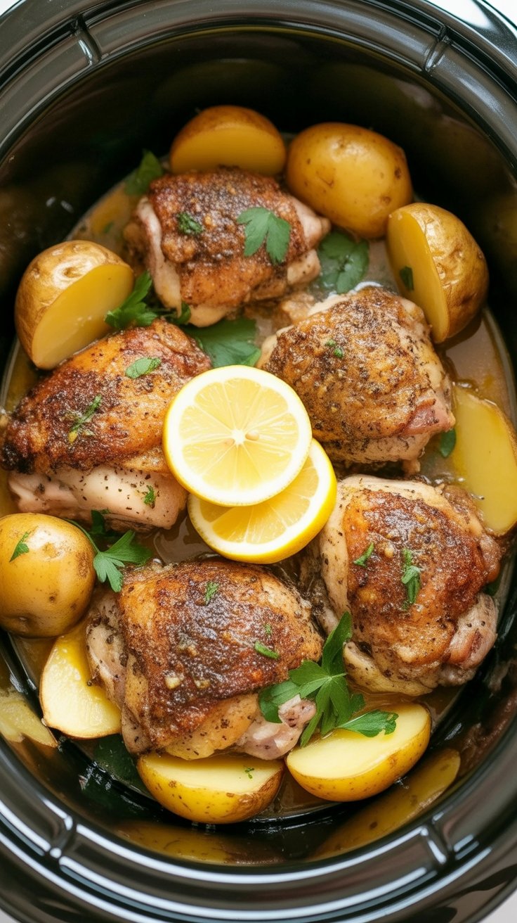 Crockpot Lemon Chicken and Potatoes