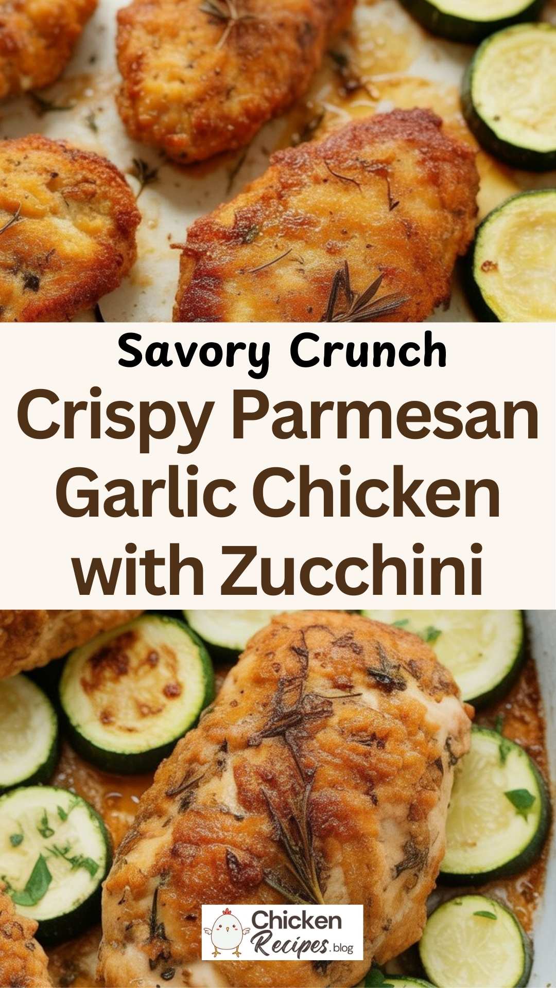 EASY Crispy Parmesan Garlic Chicken with Zucchini