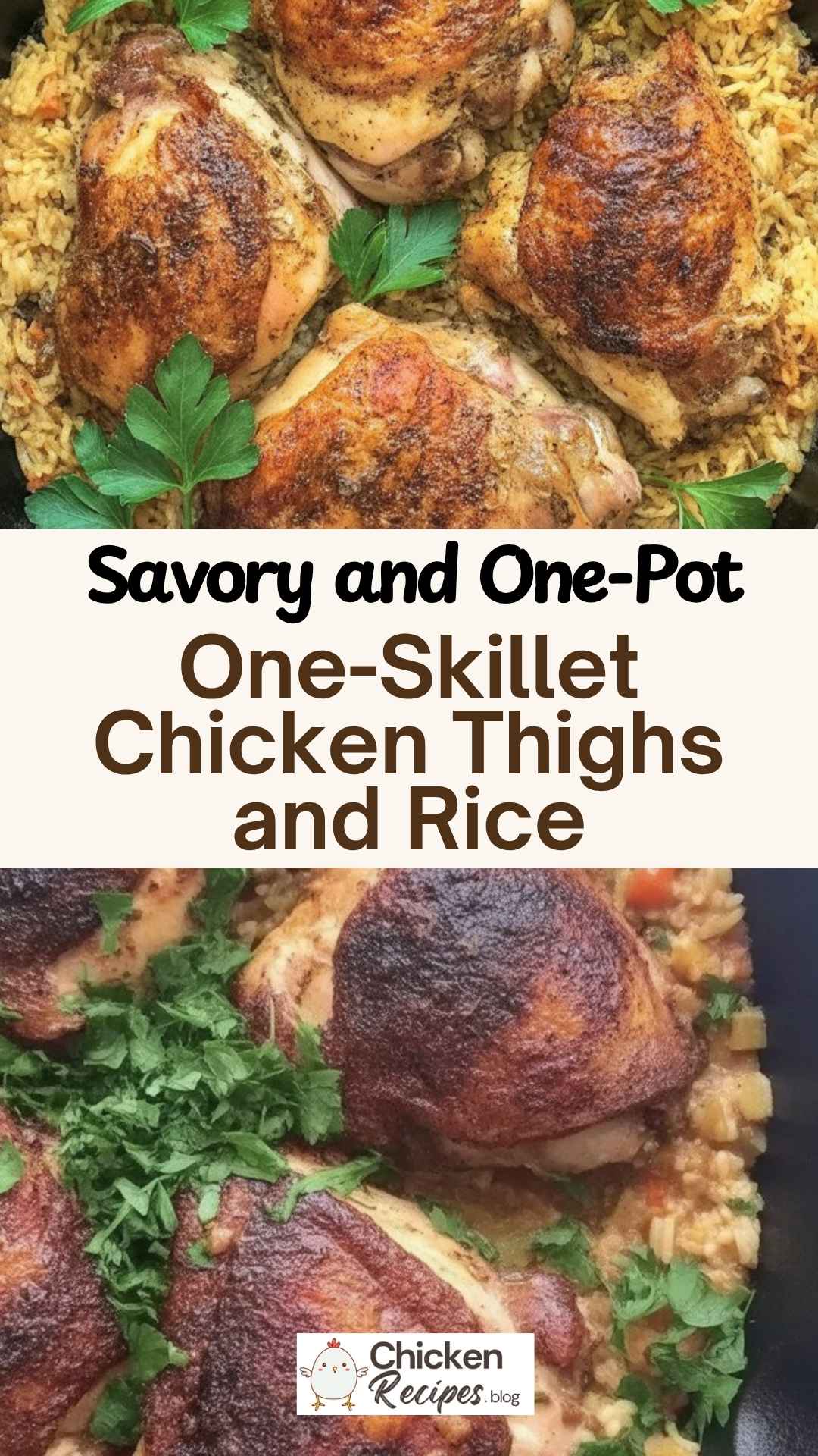 EASY One-Skillet Chicken Thighs and Rice