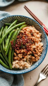 Ground Chicken Stir Fry with Green Beans