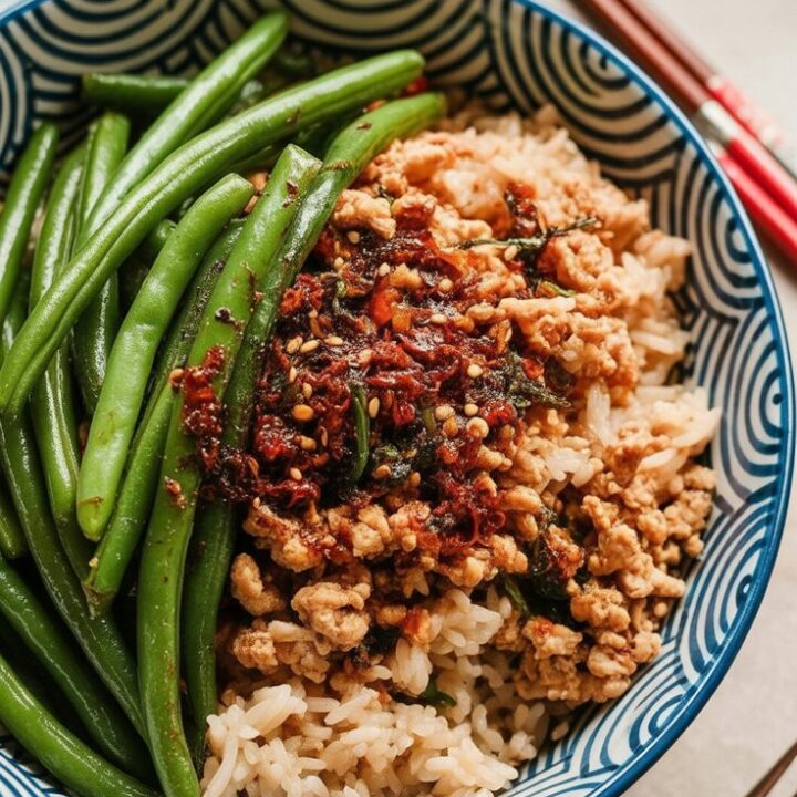 Ground Chicken Stir Fry with Green Beans