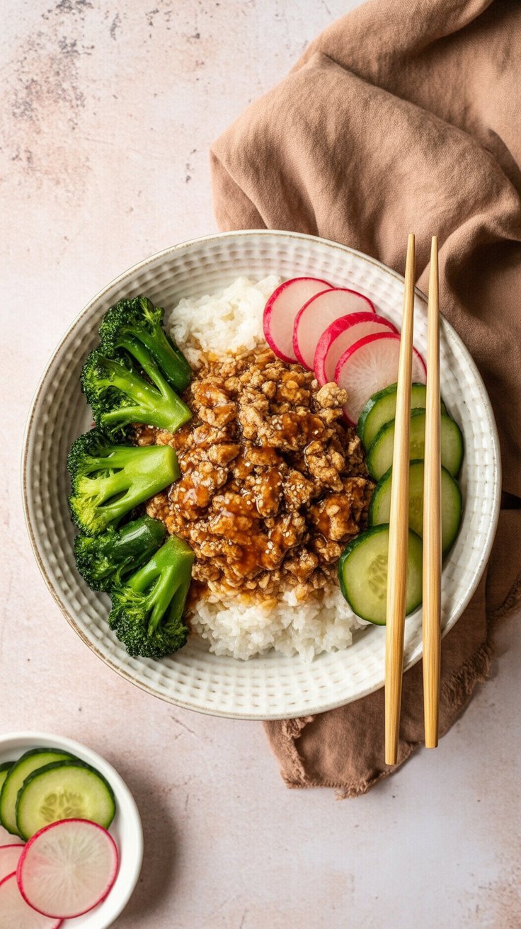 best Asian Ground Chicken Rice Bowl